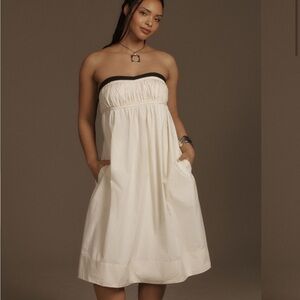 Maeve Strapless Pintuck Open-Back Dress